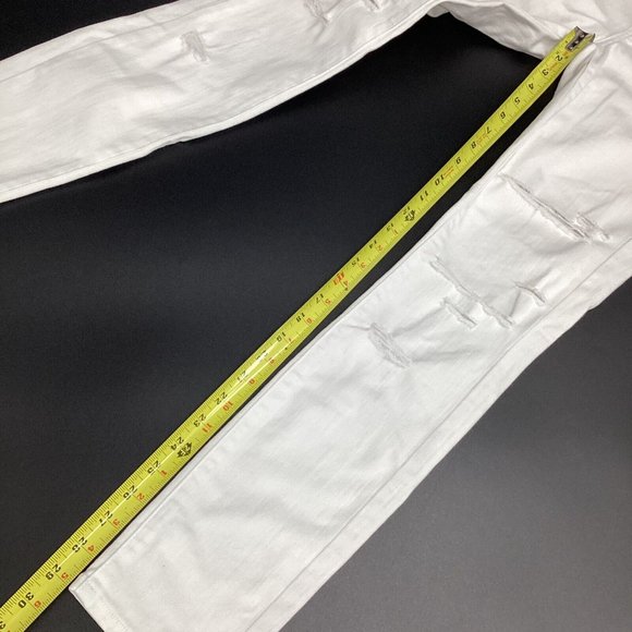 PAIGE Women’s Jimmy Jimmy Skinny Jeans Wreckage Distressed White Size 27 - Picture 4 of 9